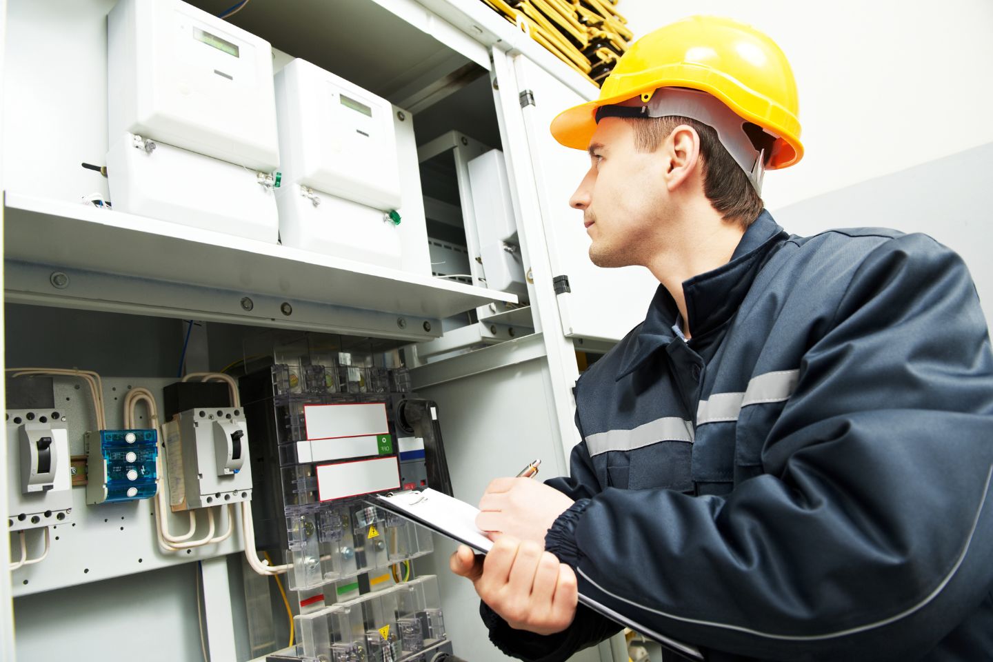 Qualified Electrician performing a safety check