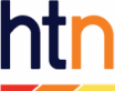 HTN logo with red, orange, and yellow stripes.